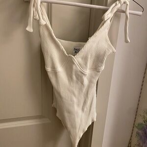 Princess Polly Ivory Ribbed Bodysuit